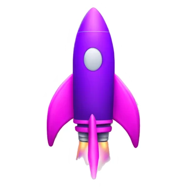 neon purple and pink rocket emoji sticker