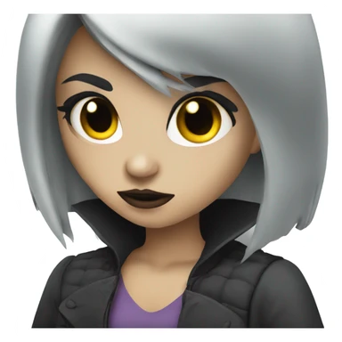 cold vamp girl with black hair sticker