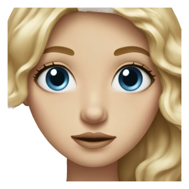 Wavy dirty blonde hair, long eye lashes, blue eyes sticker