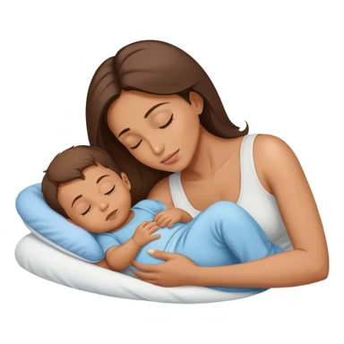 Light brunette fit mom forcing baby boy to go to sleep sticker