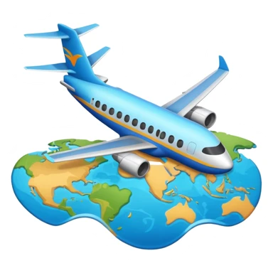 emoji de viaje, algo como un avion  dirigiendose a un destino en un mapa sticker