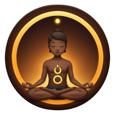 silhouette meditating inside a circle sticker