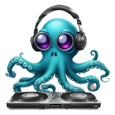 Dj octopus sticker