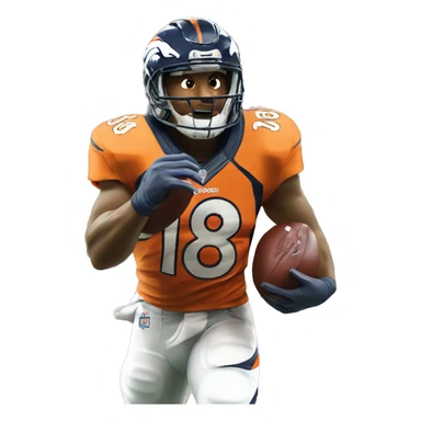 NFL football player, Denver broncos, touchdown   sticker