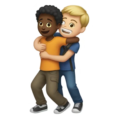 Boy getting picked up sticker