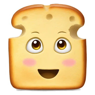 one yuca bread with face sticker