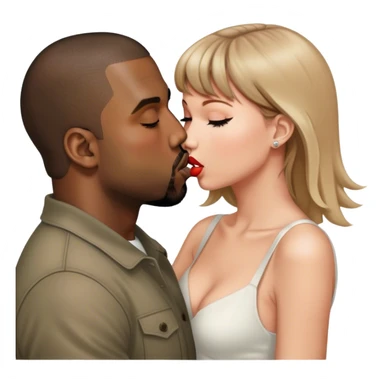 Kanye west kissing Taylor swift sticker