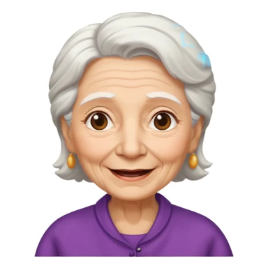 Abuela, muchas arrugas, aspecto feliz, el pelo blanco sticker