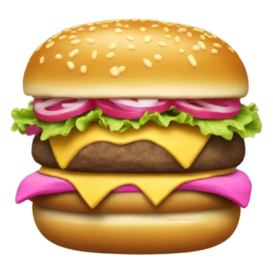Realistic Pink and gold cheeseburger sticker