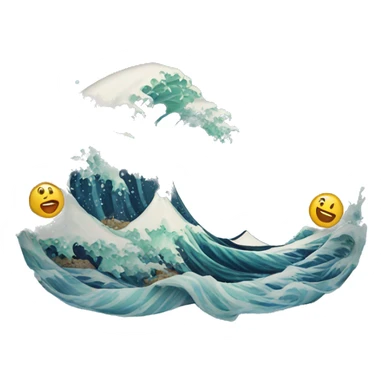 Wave with  waste floating sticker