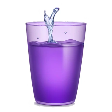 splashing glass of water in a shiny purple cup sticker