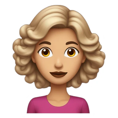 mujer trigueña de pelo ondulado y largo, ojos color marrón oscuro y labios rosados sticker