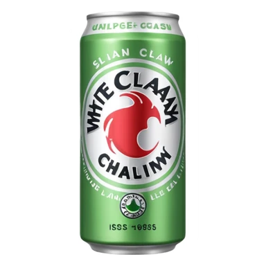 A skinny slim can of white claw alcohol with green label like real white claw sticker