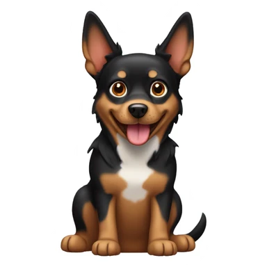black and tan dog with pointy ears sticker