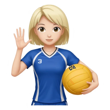 volleyball player, anime girl, with volleyball ball sticker