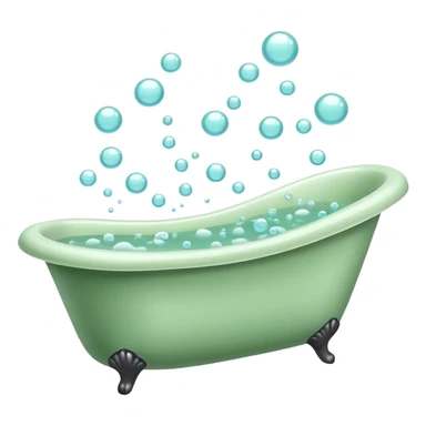 Sage green bath tub with bubbles floating  sticker