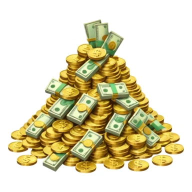 money in a glitter $  sticker