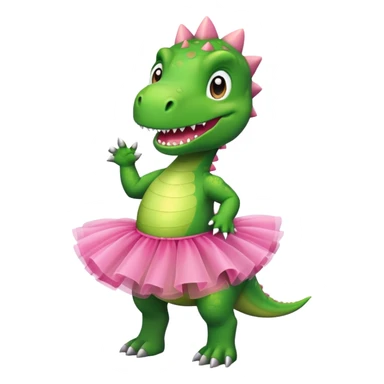 dinosaur with a pink tutu sticker
