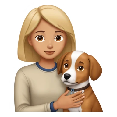 a person petting a dog sticker