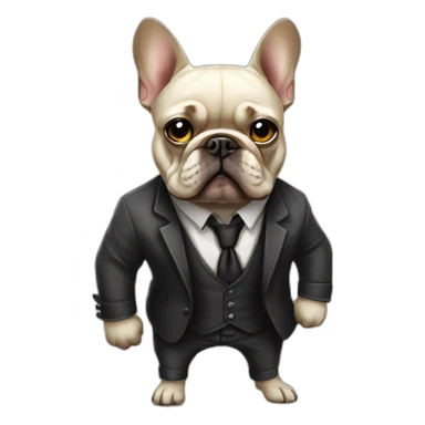 Mobster French bulldog sticker