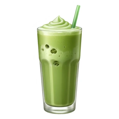 Iced Matcha latte in a long glass sticker