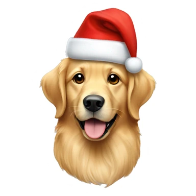 Golden Retriever wearing a christmas hat  sticker