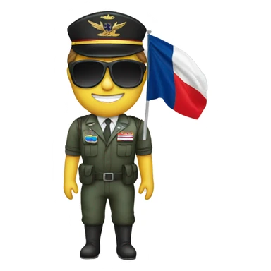 pilot with sunglasses and czech flag sticker
