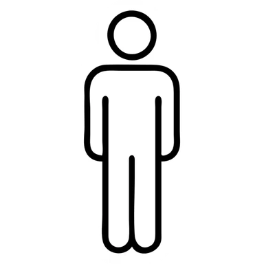 human figure with straight body type, neutral pose, simple style sticker