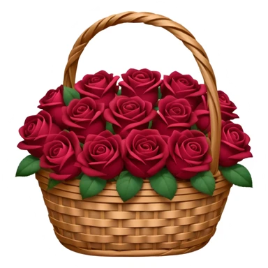 burgundy Valentine’s day rose basket sticker