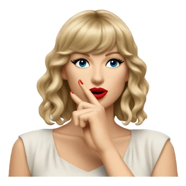 Taylor Swift doing the shh gesture with 1 finger sticker