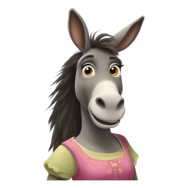 Donkey from Shrek dressed like a girl sticker