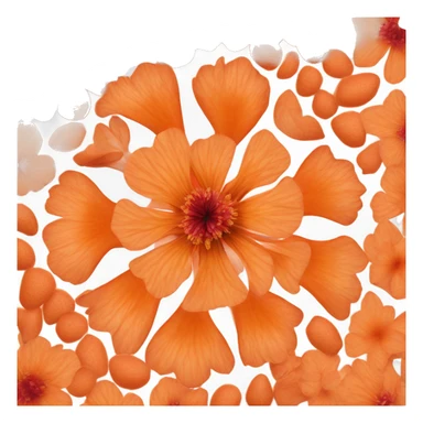 delicate petals resembling dry husks surrounding a brightly colored fruit-like center. Use shades of orange or reddish-orange for the petals and center to capture its vibrant look. Aim for instant recognition. sticker