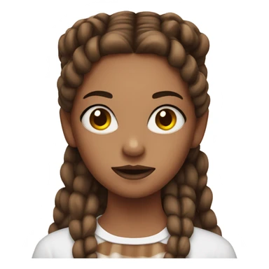 girl with twin brown braids with scary makeup  sticker