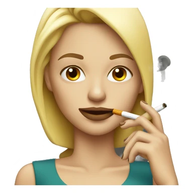 blonde woman smoking a cigarette   sticker