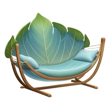 sheltering cradle leaf, translucent, softly curved, floating, gentle green-blue and warm earth colors sticker