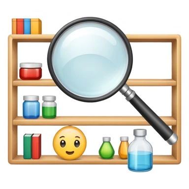 magnifying glass over product shelf searching for last item sticker