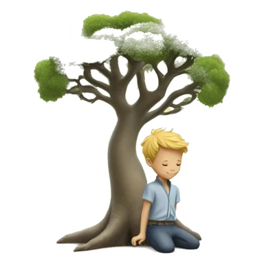 The little prince by the baobab tree sticker