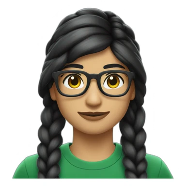Mia Khalifa black braid white tshirt green sleeves slytherin logo sticker