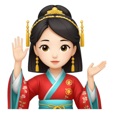 cute and sexy chinese girl in hanfu, saluting with respect sticker
