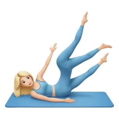 Blonde woman doing Pilates alone sticker