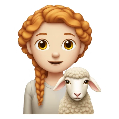 Ginger girl with a sheep  sticker