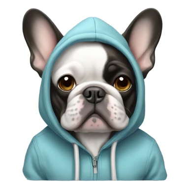 French bulldog wearing a hoodie sticker