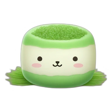 green rice cake mochi cat sticker