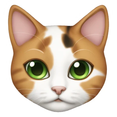 Calico cat with green eyes  sticker