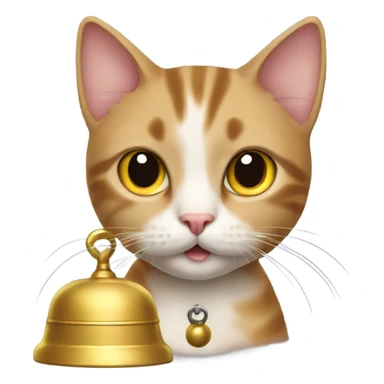 cat with a bell sticker