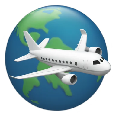 airplane flying over an ascending graph over earth sticker