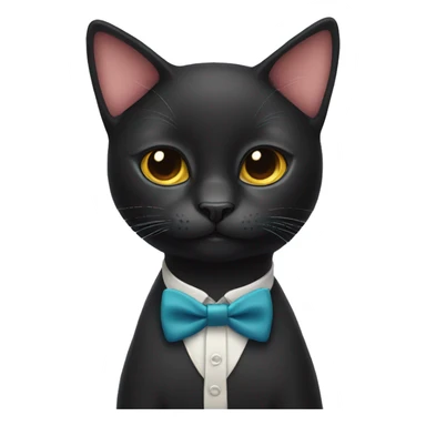 black cat wearing bow tie sticker