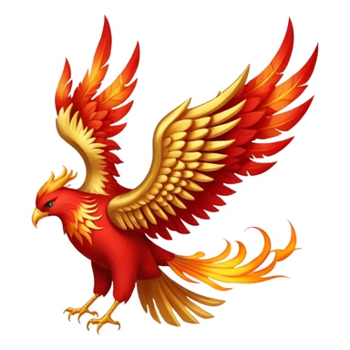 Red and gold rising phoenix, rebellion symbol from Morning Star sticker