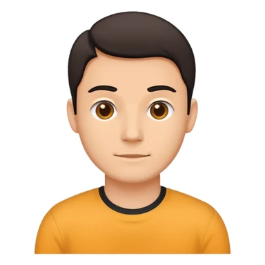 Minimalistic flat vector icon, iOS style, thin black outline on white background. Character guy made in the style of the default avatar. sticker