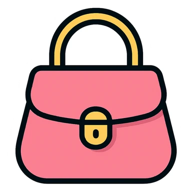 pink designer purse icon sticker